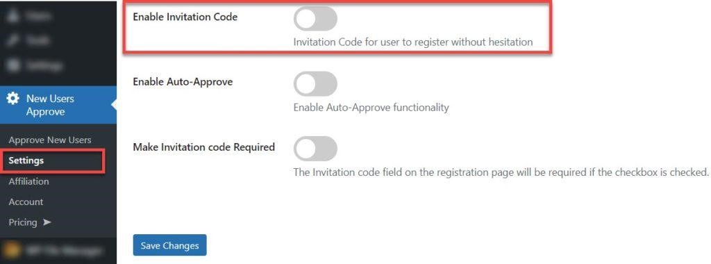 Adding Invitation Code