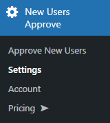 New User Approve Settings
