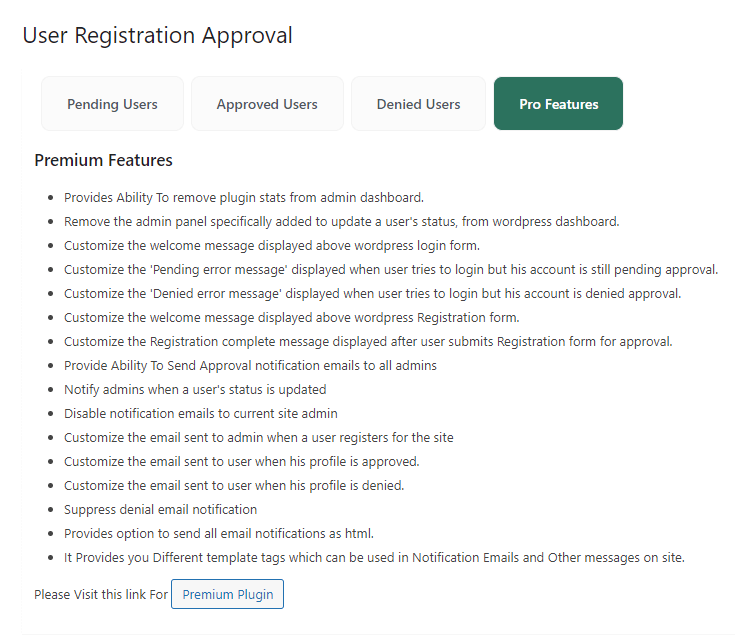 User registration approval 