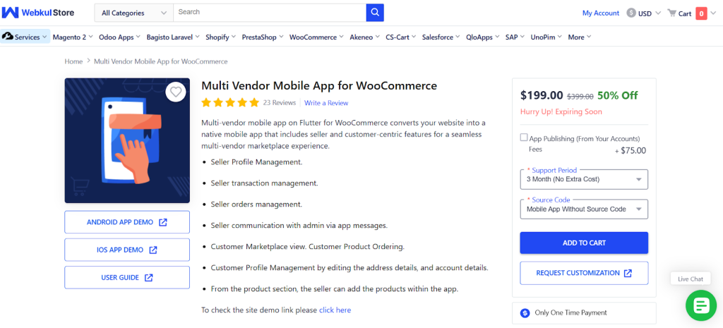 Webkul WooCommerce Mobile App Builder (Mobikul)