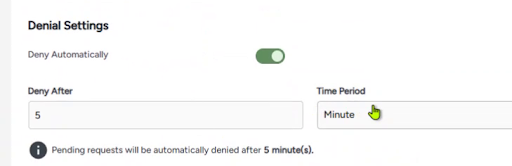 Denial Settings in new user approve plugin
